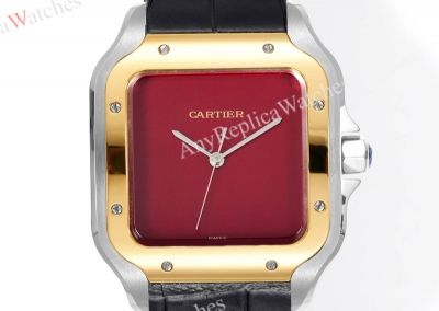 THB Factory Cartier Santos Red/Yellow Gold Face Leather Band 1847 MC Movement Watch